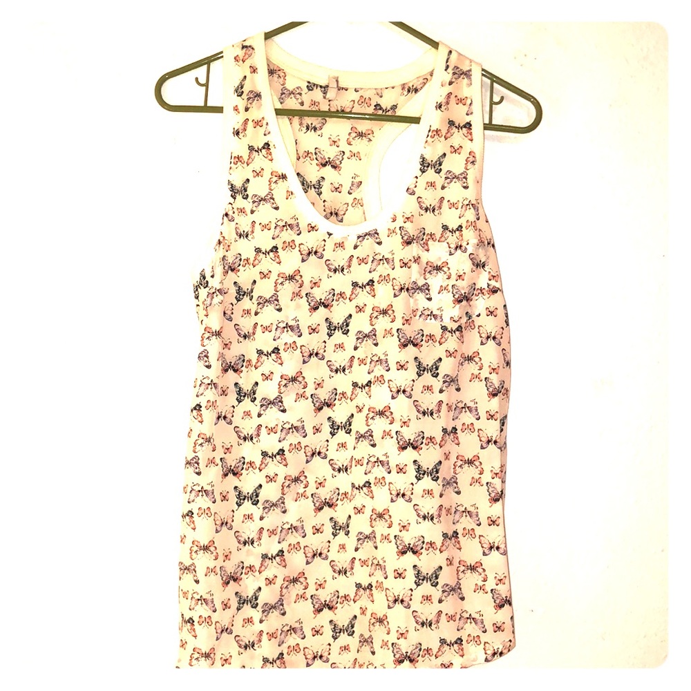 Joie silk tank top with butterflies